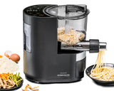 ROMMELSBACHER Máquina de pasta eléctrica PM 220 – hasta 800 g, báscula integrada, suministro de agua controlado, 6 programas totalmente automáticos, tornillo prensado de acero inoxidable, 7 moldes