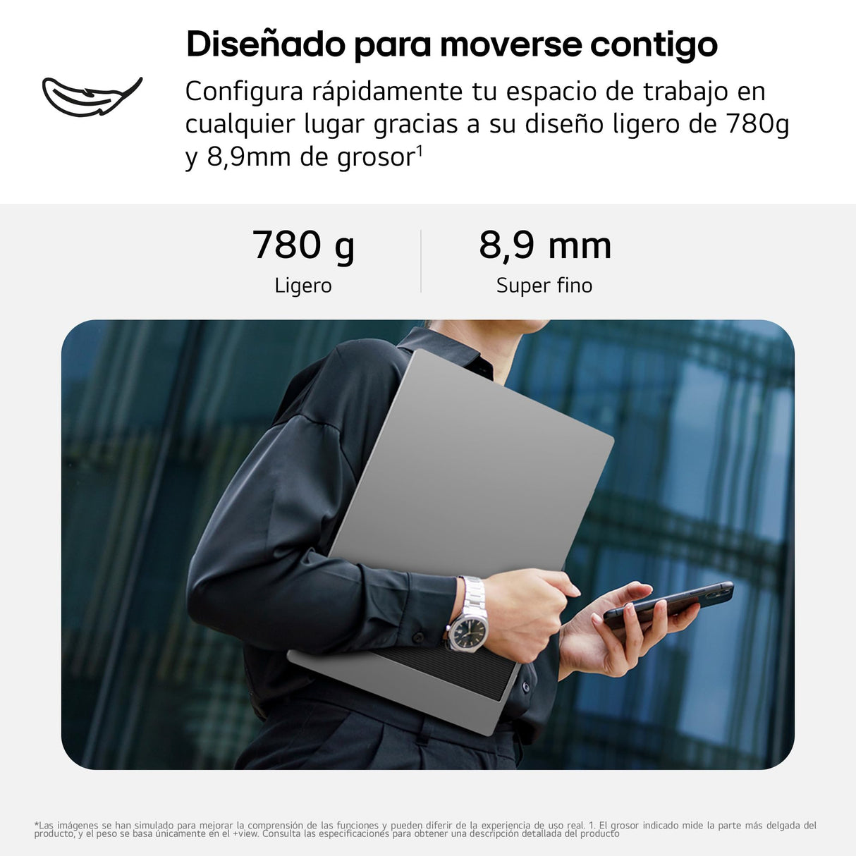 LG 17MT70 - Monitor +View gram, Pantalla Portátil, 17", IPS WQXGA, 16:10, DCI-P3 99%, USB-C, 780gr, Gris