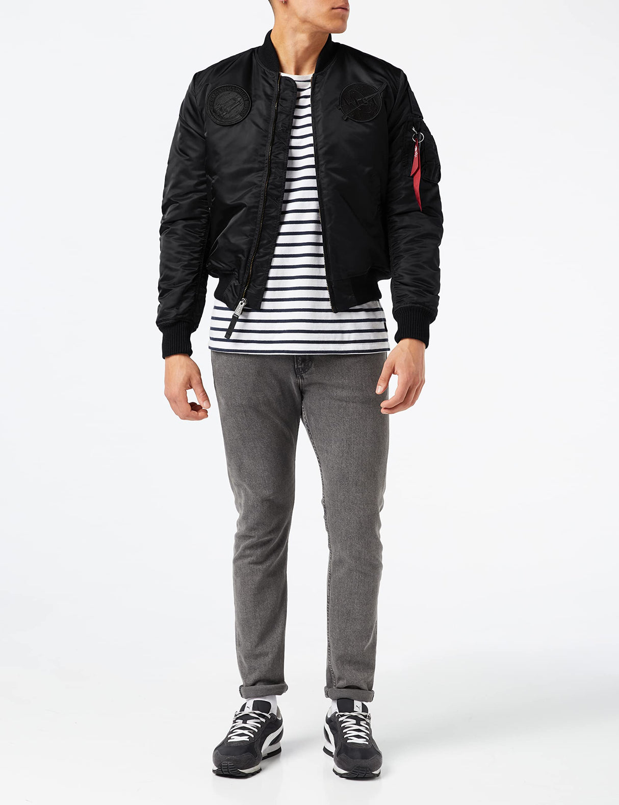 Alpha Industries 166107-404-L Chaqueta Bomber, Negro (All Black 404), Large (Tamaño del Fabricante: L) para Hombre