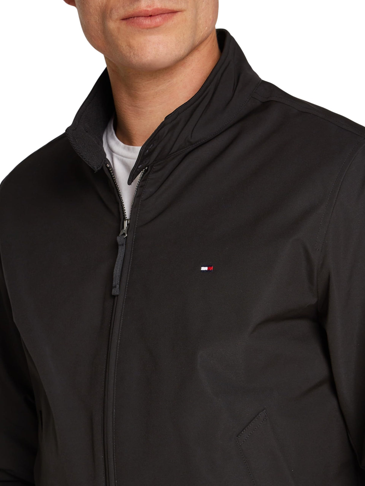 Tommy Hilfiger Cortavientos Hombre Harrington impermeable, Negro (Black), L