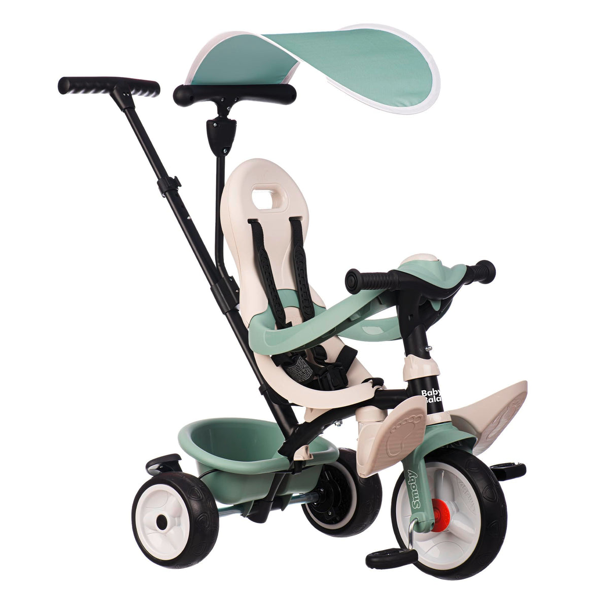 Smoby Life - Triciclo Baby Balade Progresivo 3 en 1, Sostenible, con Materiales Reciclados, Homologado, Freno de Estacionamiento, Barra Parental Ajustable, de 10 Meses a 3 Años (7600741405)