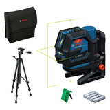 Láser combinado GCL 12V-50-22 CG de Bosch Professional (alcance de hasta 50 m con receptor, doble fuente de alimentación, soporte RM 20, adaptador de batería, 4 x 1,5 V LR6 (AA), funda, BT 150)