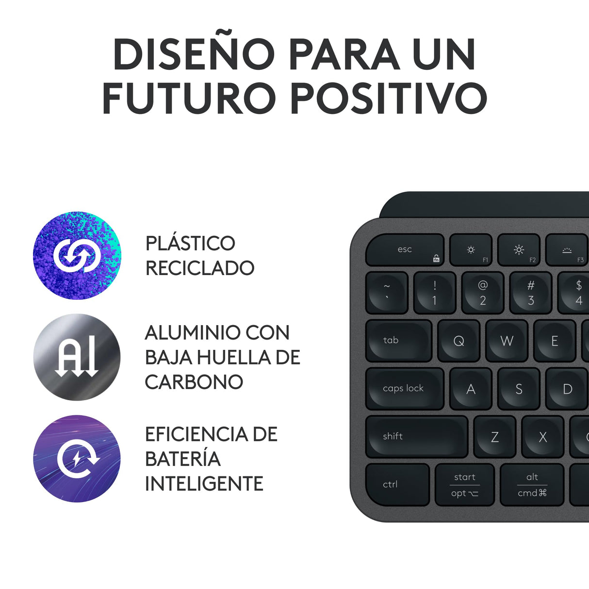 Logitech MX Keys S Teclado inalámbrico, Perfil Bajo, Escritura Fluida Precisa Silenciosa, Teclas Programables, Iluminación, Bluetooth, Carga USBC, QWERTYEspañol