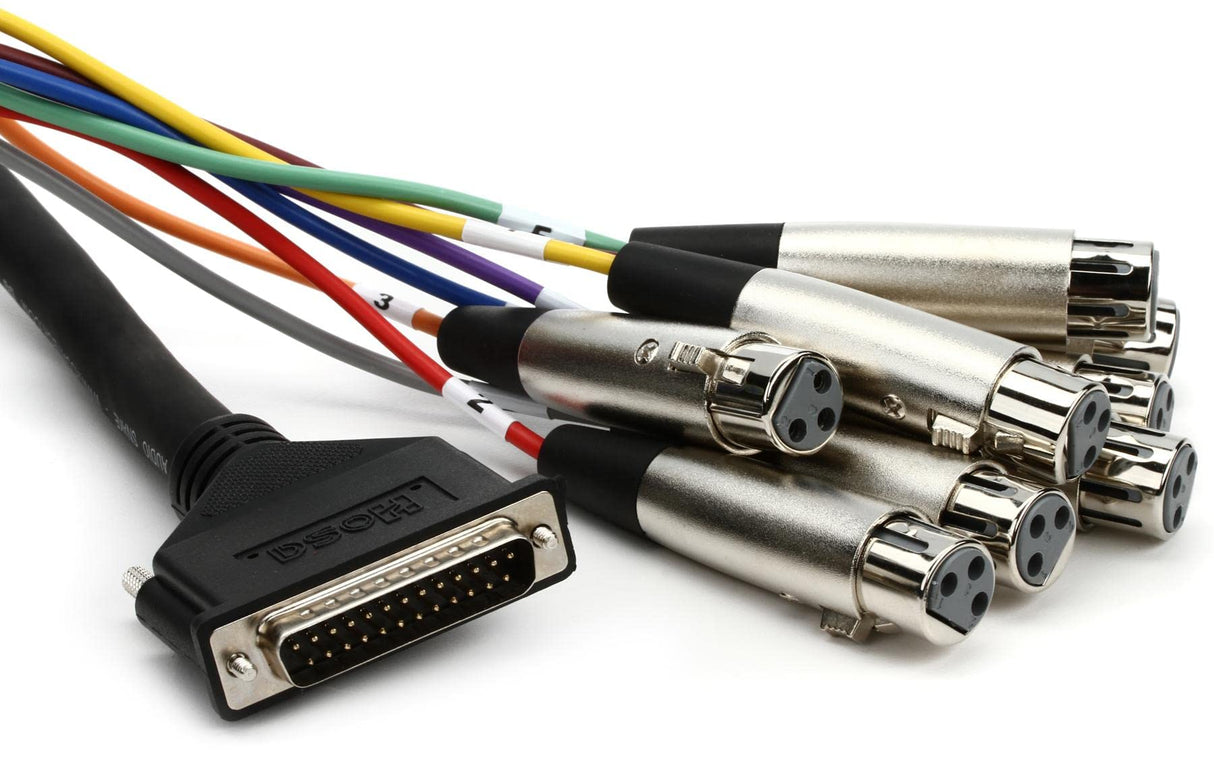 Hosa DTF-805, Balanced Snake, XLR3F to DB25, 5 m