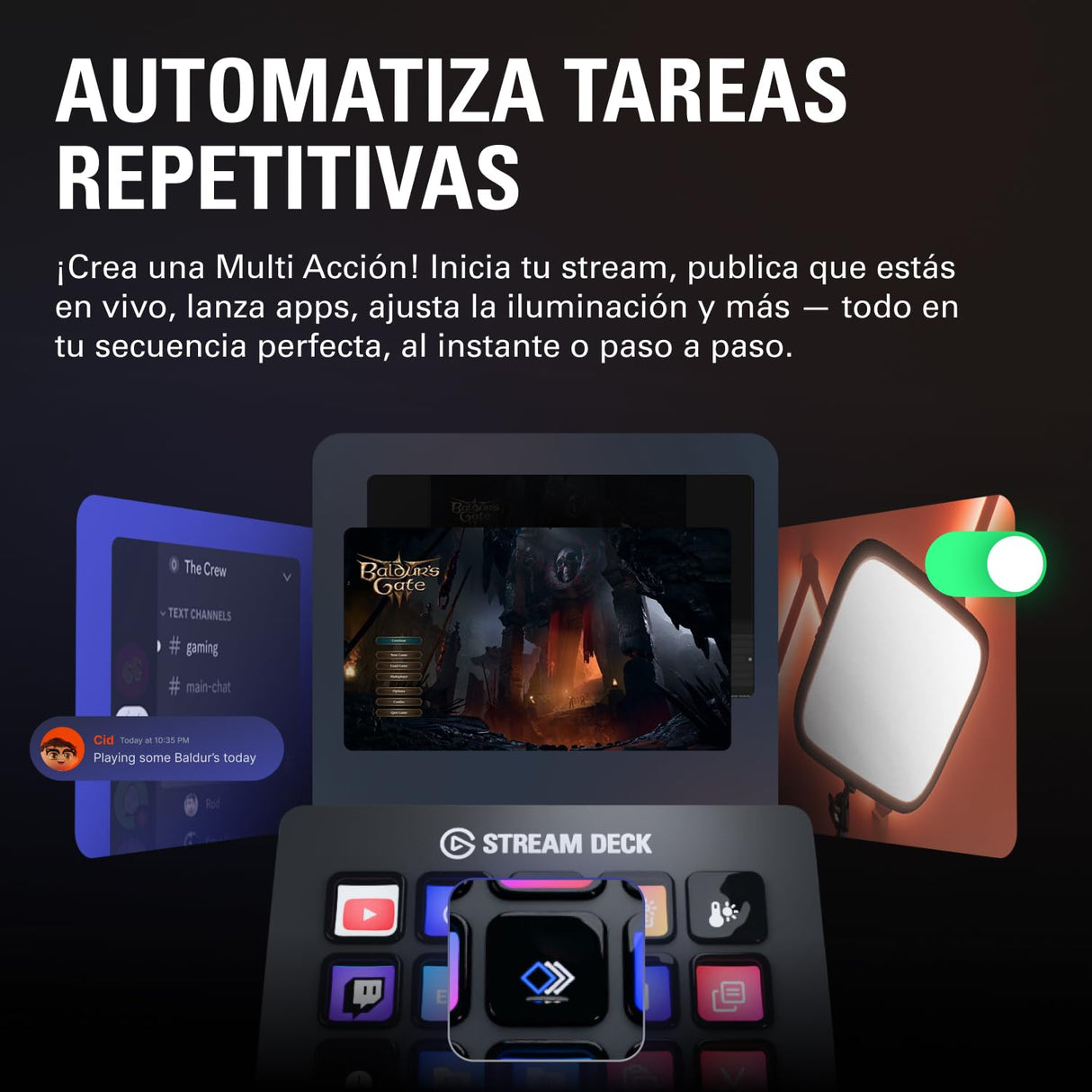 Elgato Stream Deck MK.2 – Controlador de estudio, 15 teclas macro, activa acciones en apps y software como OBS, Twitch, YouTube y otros, funciona en Mac y PC, Color Negro