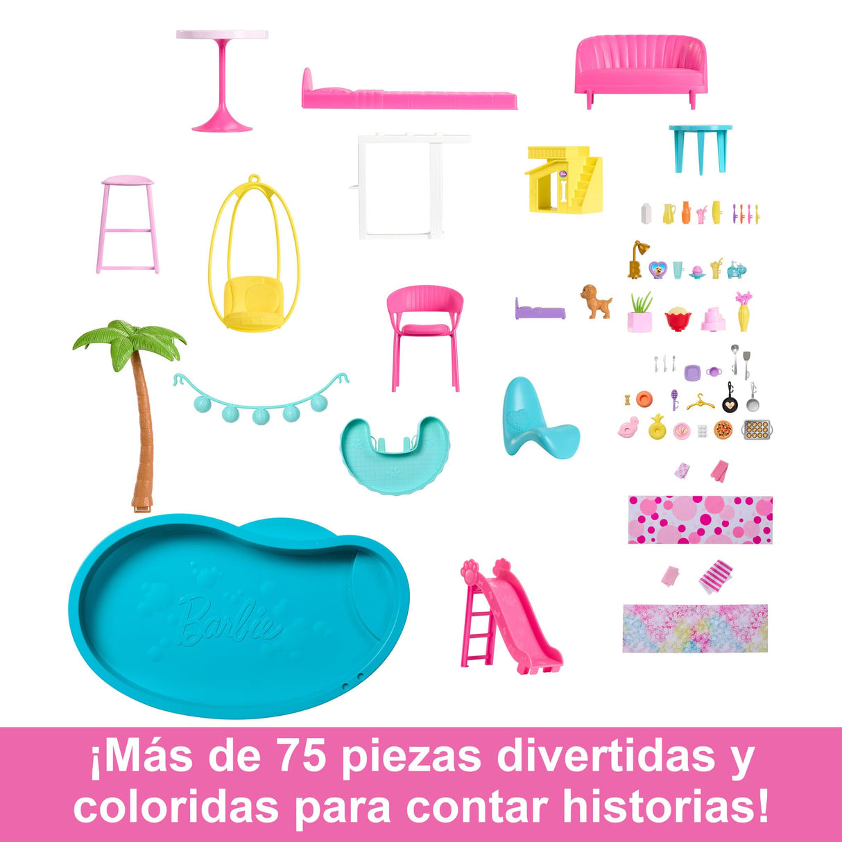 Barbie Dreamhouse 2023 Casa para muñecas de Juguete de 3 Plantas con +75 Muebles y Accesorios, +3 años (Mattel HMX10)