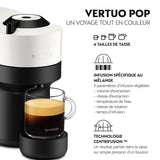Nespresso Cafetera Krups Vertuo POP Blanca Cafetera de Cápsulas YY4889FD
