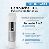 Aquavie Technology - OsmoBAR - Fuente de Agua purificada por ultrafiltración - Dispensador instantáneo de Agua templada y Caliente - Depósito de 1,1 L
