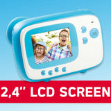 AGFA Photo Pack Realikids Instant CAM + 6 Rollos de Papel térmico ATP3WH adicionales, cámara instantánea Infantil, Pantalla LCD de 2,4 Pulgadas, batería de Litio, Espejo Selfie y Filtro de Fotos Azul