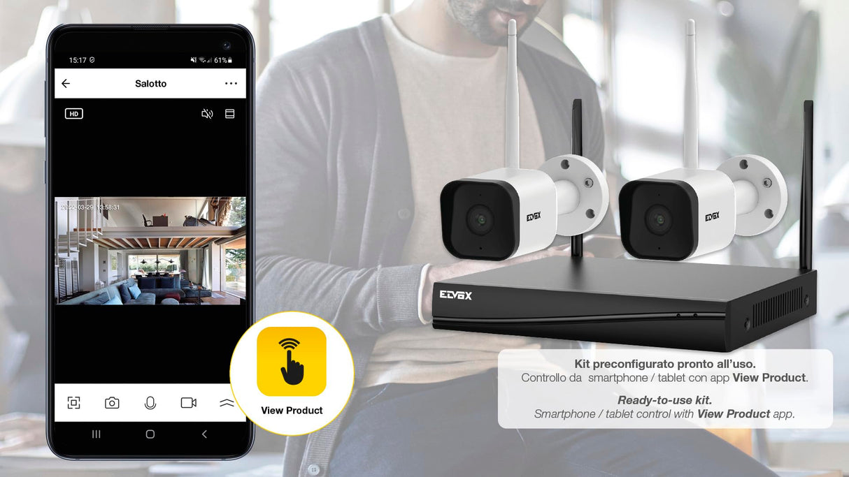Vimar 46KIT.036C Kit Wi-Fi 3Mpx + 2camáras Bullet 3.6mm