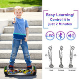 SISIGAD Hoverboard Scooter auto equilibrante de 6.5 pulgadas con dos ruedas autoequilibrante con altavoz Bluetooth y luces LED Scooter eléctrico para adultos y niños regalo UL 2272 certificado