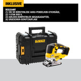 DEWALT Sierra de Calar XR 18V Sin Escobillas, 0-3200 cpm, Corte Bisel 45°, Profundidad en Madera 135mm, Metal 25mm, Acero 10mm, Incluye Maletín TSTAK II - DCS334NT-XJ