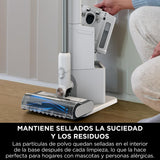 Shark Clean & Empty Aspiradora sin cable, 40 min de autonomía, sistema de vaciado automático, ligera, Anti Hair Wrap, minicepillo pelo de mascotas y boquilla estrecha, luces LED, blanco/azul, BU3521EU