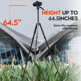 Fotopro X-Airfly - Trípode para cámara de vídeo con cabeza líquida, cabeza de bola panorámica, 1,3 kg, ampliable, portátil, compacto, de fibra de carbono, para cámara réflex digital, 15 kg, color gris