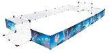 Dunlop Juego Valla, 2 porterías, fútbol y Bomba, 426 x 235 x 36 cm, Unisex para jóvenes, Azul/Blanco/Negro, 426 cm x 235 x 36 cm