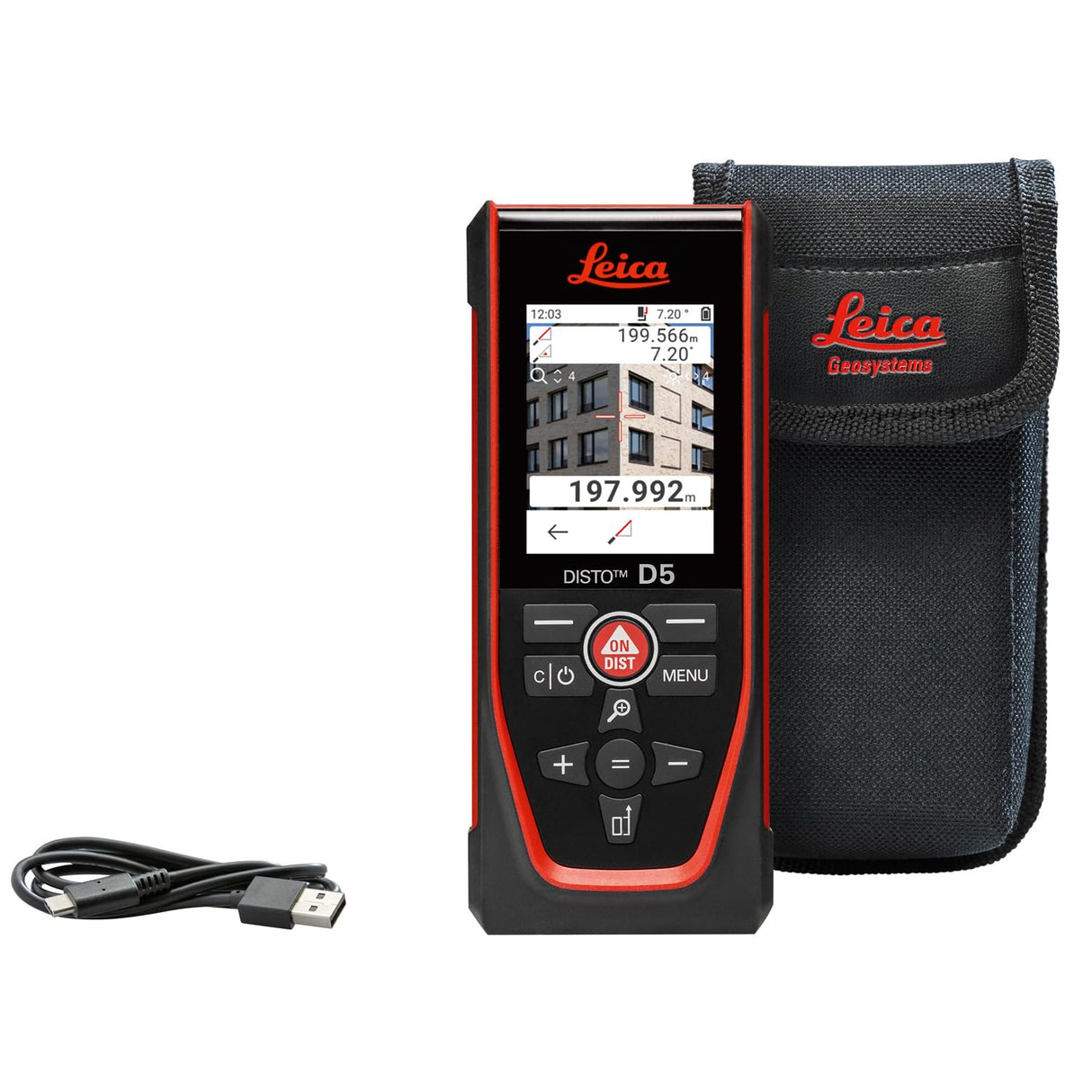 Leica Disto D5 Medidor Láser de Distancia Profesional con Bluetooth (App), Puntero Digital (Interior y Exterior) y Sensor de Inclinación para Seguimiento de Alturas, Medición de Perfiles y Ángulos