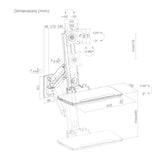 PureMounts Soporte para Monitor con Bandeja para Teclado, Soporte de Pared para Pantalla con Bandeja para Teclado, Ajustable en Altura, Giratorio, Inclinable, Estación de Trabajo de Pie, Blanco