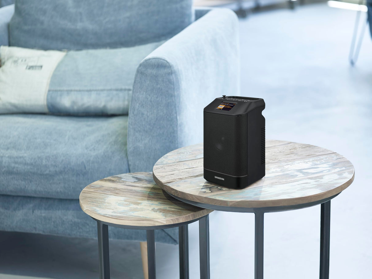 Sangean WFS58 Dab+ Radio | FM | WiFi y Altavoz Bluetooth | Radio de Internet portátil con NFC | WiFi | Negro