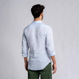 Panareha Camisa Polera Hombre Lino MAMANUCA Azul Claro (L)