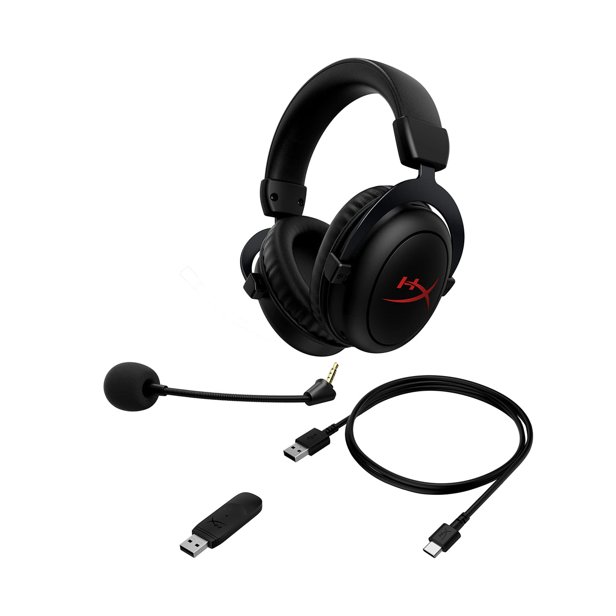 HyperX Cloud II Core Wireless - Auriculares gaming para PC, DTS Headphone:X audio espacial, almohadillas viscoelásticas, Negro