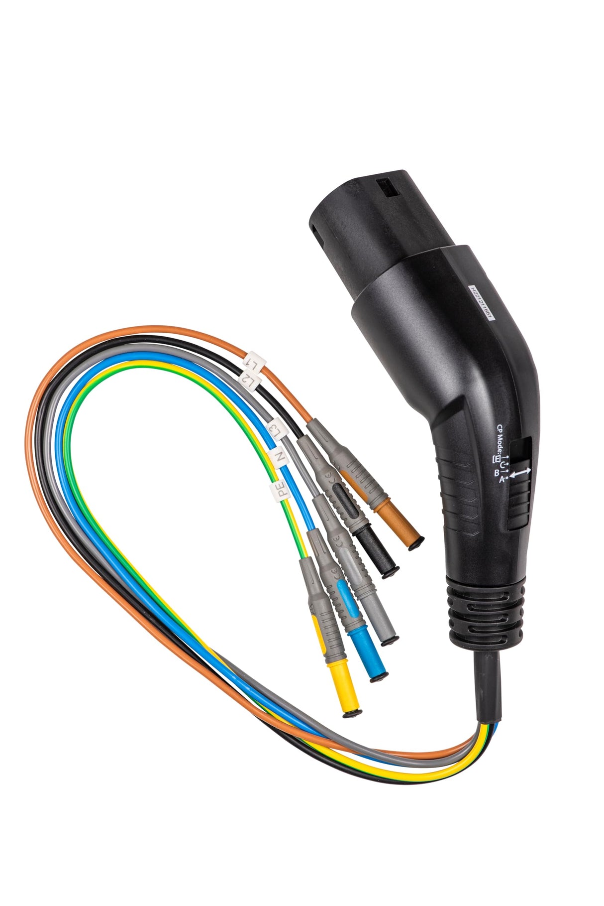 Adaptador Testboy EVSE para TV 456 (acceso a todos los cables del enchufe de carga tipo 2: L1, L2, L3, N, PE, CP, PP, fácil de usar, alta seguridad, para medidas típicas de instalación)