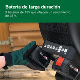 Bosch Trituradora a batería UniversalShredder 2x18V-25 (cuchillas de acero endurecido, corta ramas de hasta 25 mm, motor sin escobillas, incluye 2 baterías de 18V 4.0Ah, bolsa de 28 l, cargador)
