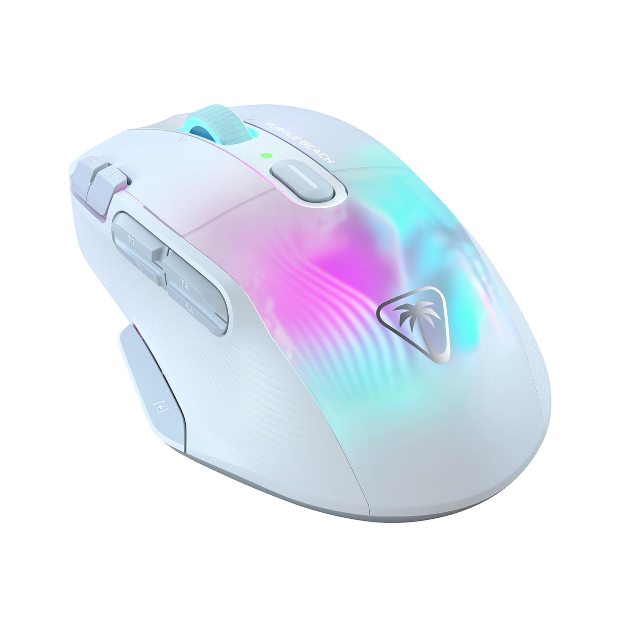 Turtle Beach Kone XP Air - mouse de juego RGB ergonómico inalámbrico personalizable, sensor óptico de 19,000 ppp, batería de 100 horas de duración y base de carga - Blanco