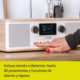 Pure Classic C-D6 Equipo de música (Reproductor de CD, Dab+/FM, Bluetooth, AUX, USB, Alarma Sleeptimer) Blanco algodón/Roble