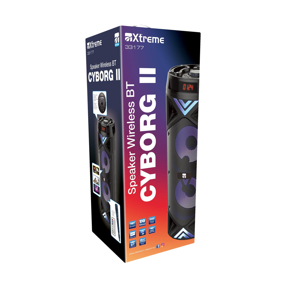Altavoz Cyborg inalámbrico cilíndrico BT