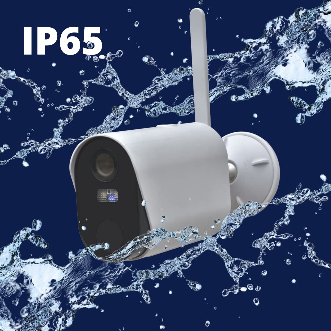 Daewoo - Cámara Independiente inalámbrica WiFi INT/Ext W502 Full HD, detección de Movimiento, visión Nocturna en Color, Sistema de Audio bidireccional, Compatible con Amazon Alexa, Color Blanco