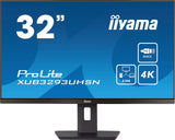 iiyama XUB3293UHSN-B5 32" Panel IPS, 3840x2160 UHD, 15cm Regulable en Altura, Pivotante, 350cd/m², 1000:1, 4ms, Altavoces, USB-C Dock (LAN, 65W PD), DisplayPort, HDMI, KVM, USB 3.0x2