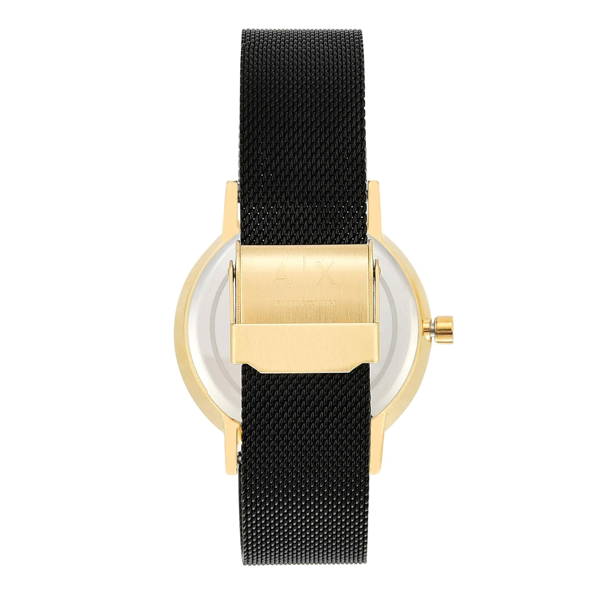 Armani Exchange Orologio da donna, Movimento al quarzo a tre lancette e cassa da 36 mm con cinturino in acciaio inossidabile, Negro y tono dorado