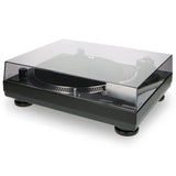 Lenco L-3808 Tocadiscos USB DJ con Direct Drive - 33/45 rpm, sistema de captación magnética, iluminación de aguja y digitalización para PC, Negro