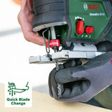 Bosch sierra de calar con batería AdvancedSaw 18V-140 motor Brushless; profundidad de corte en madera/acero/alu:140 mm/10 mm/20 mm; 3 hojas; 18V; con batería y cargador de 2,0 Ah