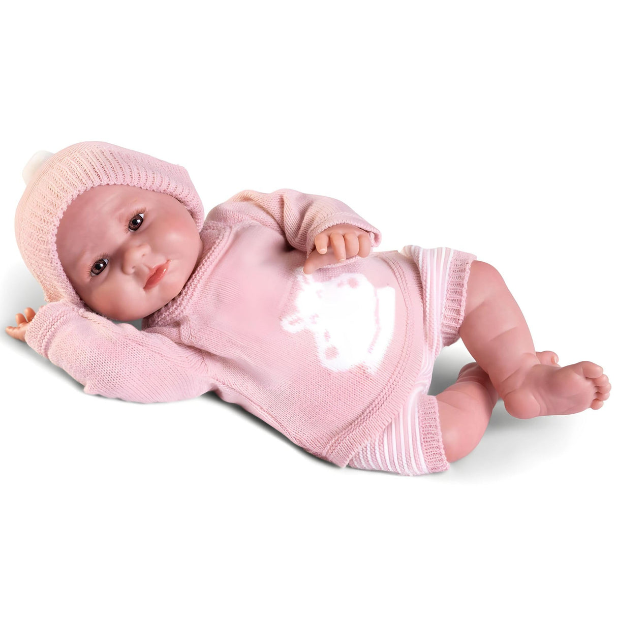 Muñecas Antonio Juan | Sweet Reborn Luca en Conjunto de Punto | Cuerpo de Tela Ponderado 42 cm | Articulaciones Móviles | Ref. 80324 - Colección 2024