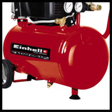Einhell Compresor con cable - TE-AC 230/24/8. 1500 W, máx. 8 bar, depósito: 24 l, lubricación: aceite, antivibración, válvula de retención, tornillo de vaciado, 2 manómetros