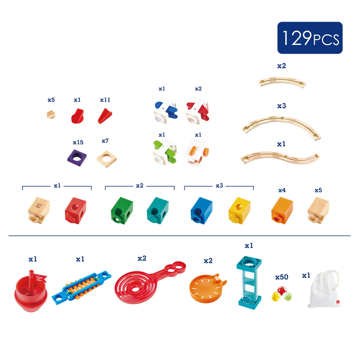 Súper Espiral de Hape | Paquete de Expansión para Circuito de Canicas Quadrilla con Pista de Xilófono, Giros y Espirales para Niños y Niñas a Partir de 4 años