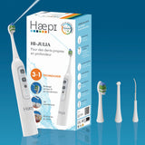 Haepi Julia - Cepillo de dientes eléctrico sónico 3 en 1 | Cepillado + Jet interdental + Descalcificación | 48.000 vibraciones/min | Recargable USB | Para encías sensibles y portadores de aparatos