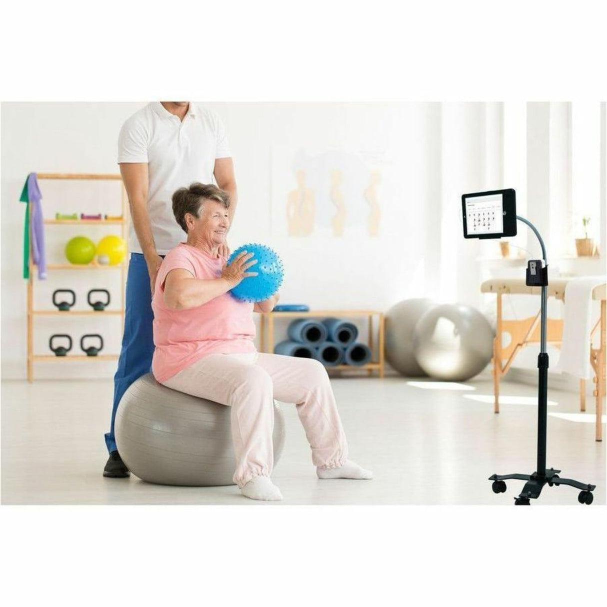 CTA Digital Pad-SCGS9 - Soporte de pie para Tablet con Cerradura y Seguridad de Llave, Ruedas de Bloqueo para iPad (Gen. 5-6), iPad Pro 9.7 y iPad Air