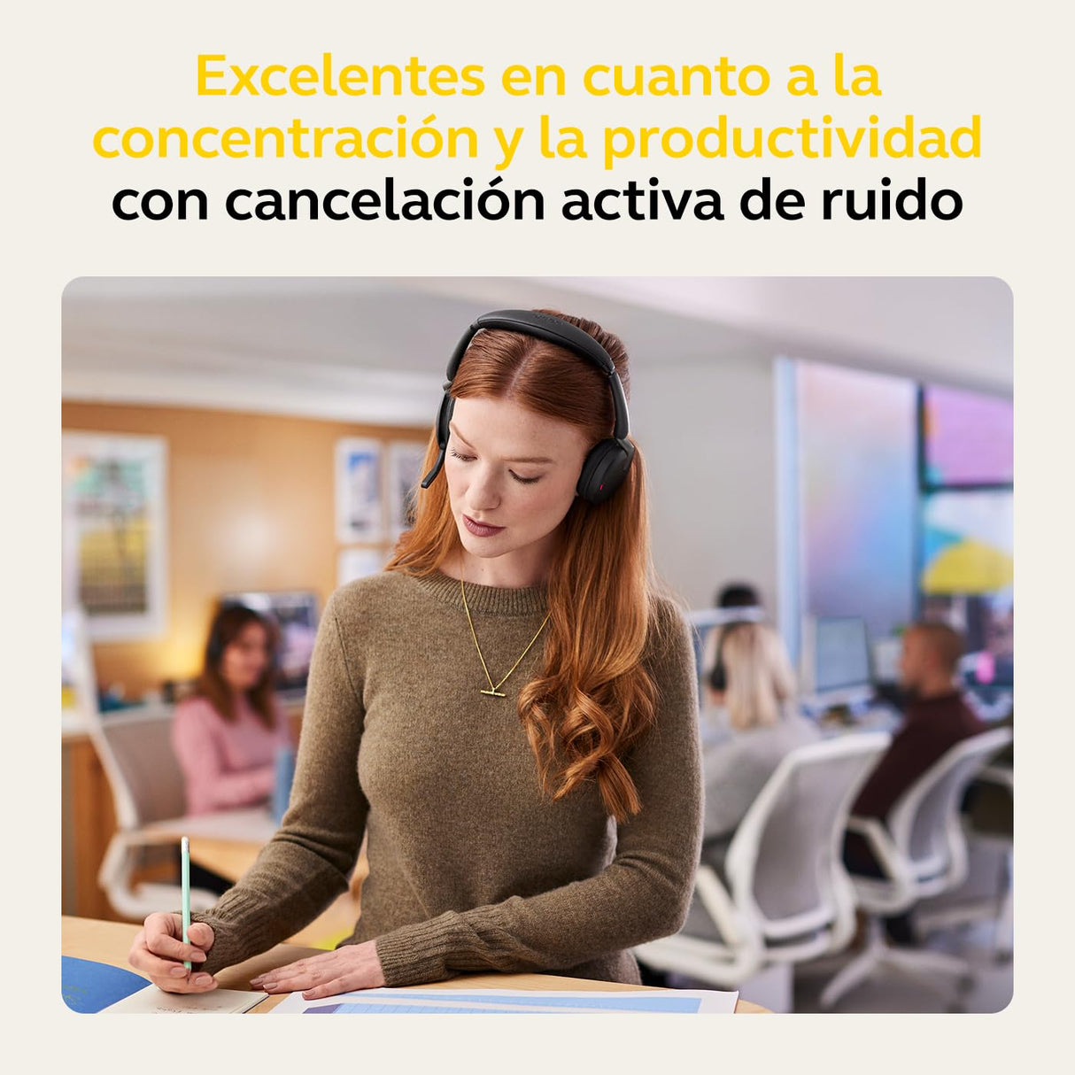 Jabra Evolve2 65 Flex Auriculares Estéreo Inalámbricos con Bluetooth, Tecnología ClearVoice con Cancelación de Ruido y ANC Híbrido, Certificados para MS Teams, Negro