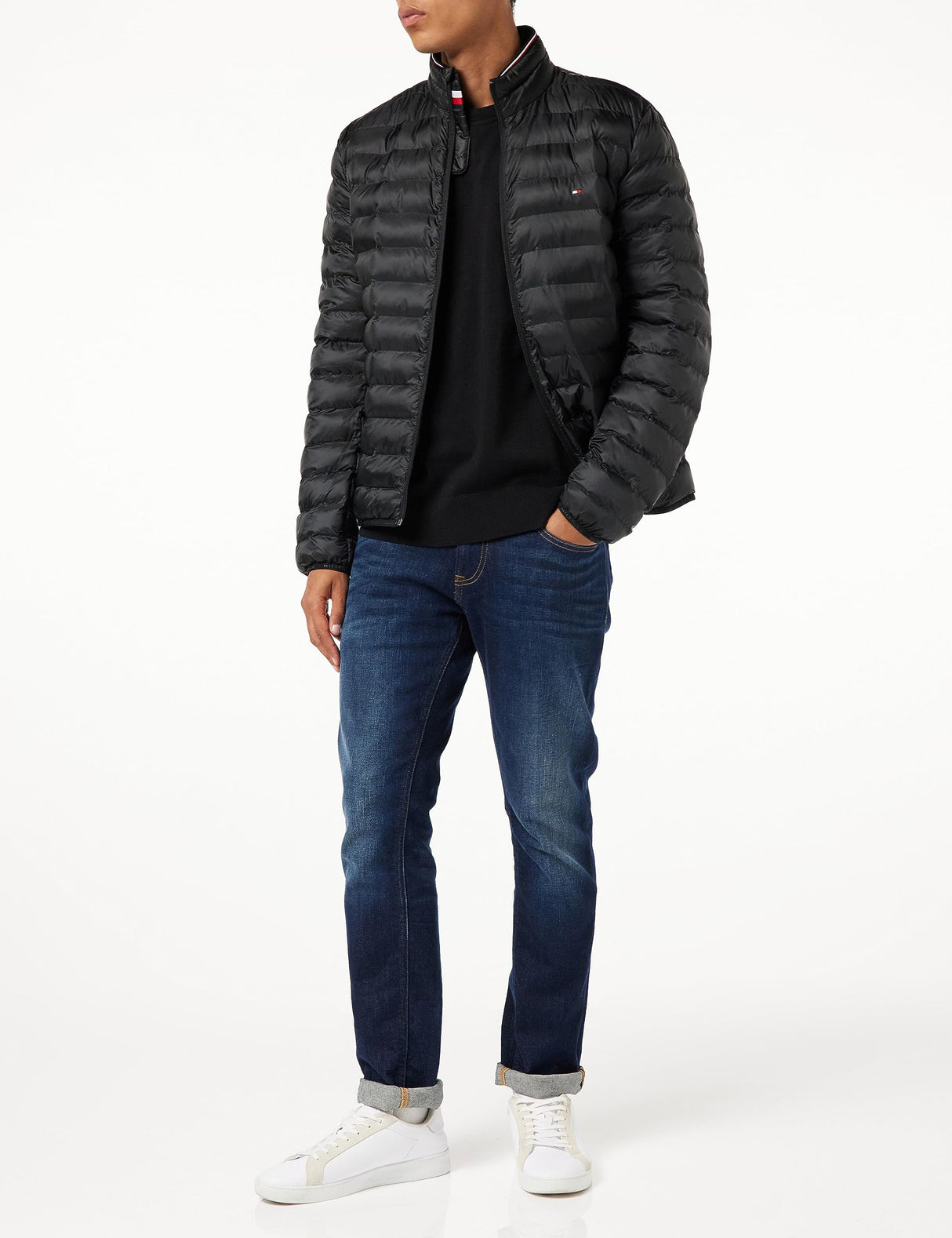 Tommy Hilfiger Hombre Jersey 1985 sin Capucha, Negro (Black), XS