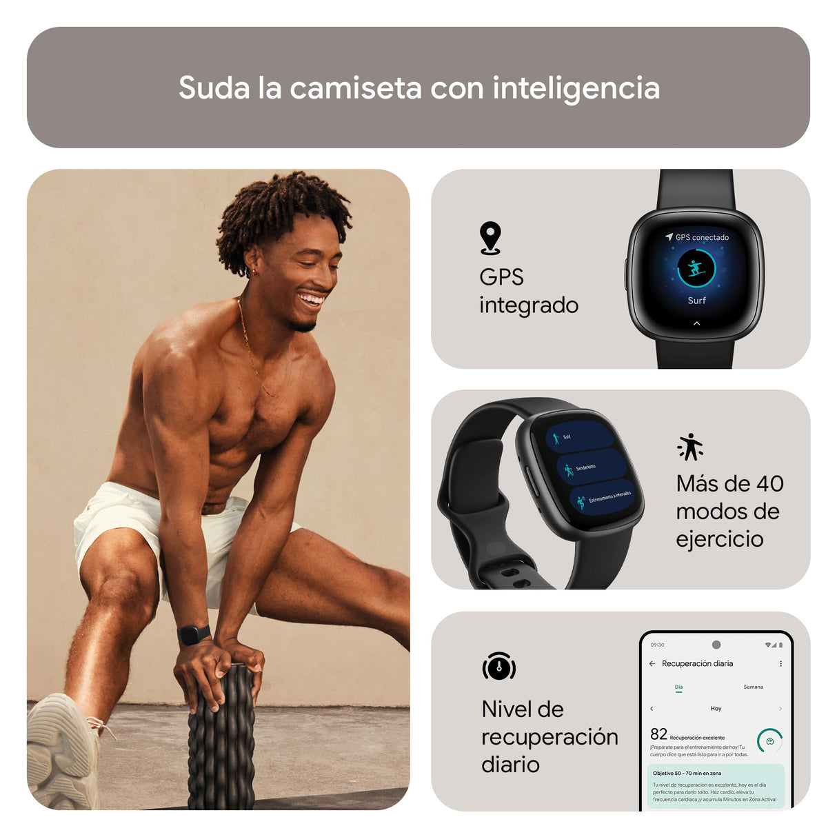 Fitbit Versa 4,Black/Graphite Smartwatch, Unisex-Adult, Negro/Aluminio Grafito, One Size