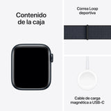 Apple Watch SE de 2.ª generación GPS + Cellular Smartwatch con Caja de Aluminio en Medianoche de 40 mm y Correa Loop Deportiva Tinta. Monitores de entreno y sueño y Neutro en Carbono