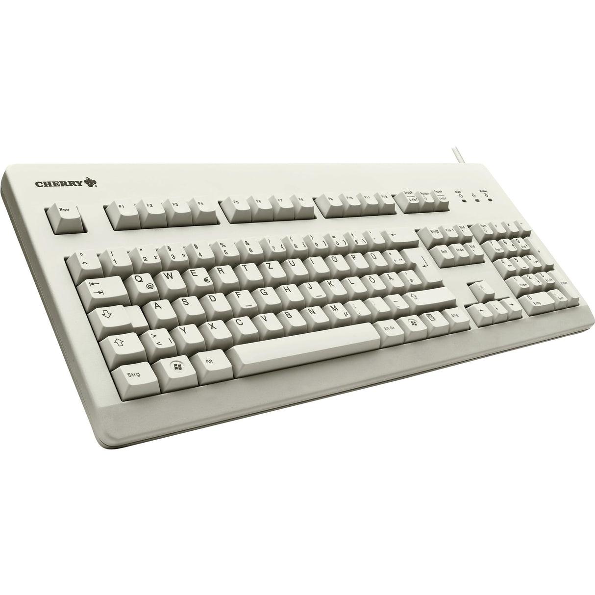 CHERRY G80-3000, Teclado Mecánico con Cable, Distribución de Teclado Español (QWERTY), Conexión USB, Robusto, Teclas Programables, Switches CHERRY MX BLACK, Gris Claro
