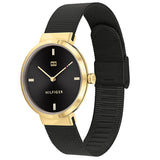 Tommy Hilfiger Reloj Analógico de Cuarzo para Mujer con Correa de Malla de Acero Inoxidable Negro - 1782216