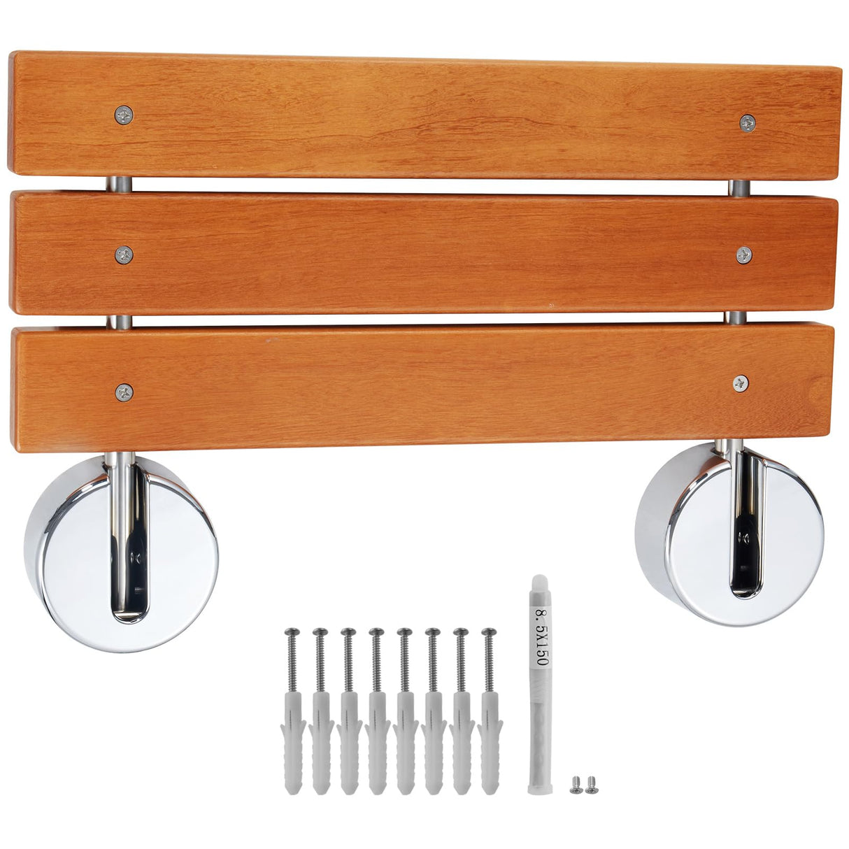 VEVOR Asiento de Ducha Plegable de Teca, 510 x 350 x 50 mm, Montado en la Pared con Capacidad de Carga de 199,58 kg, para el Cuidado del Hogar, para Personas Mayores, Mujeres Embarazadas y Niños