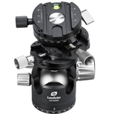 Leofoto - LH-40GR Cabeza de Bola con Abrazadera de Panning con Engranaje - Doble Cabeza Giratoria - Ideal para fotografiar Arquitectura, paisajes y panoramas - LH-40GR