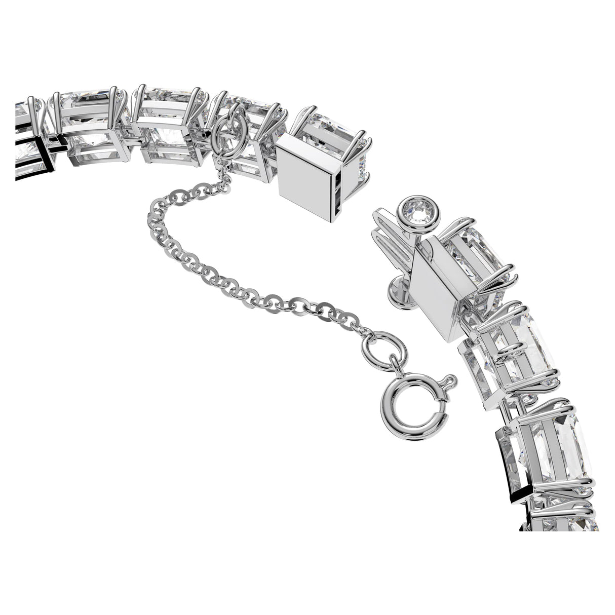 Swarovski Pulsera Millenia, Talla cuadrada, Pequeña, Blanca, Baño de rodio