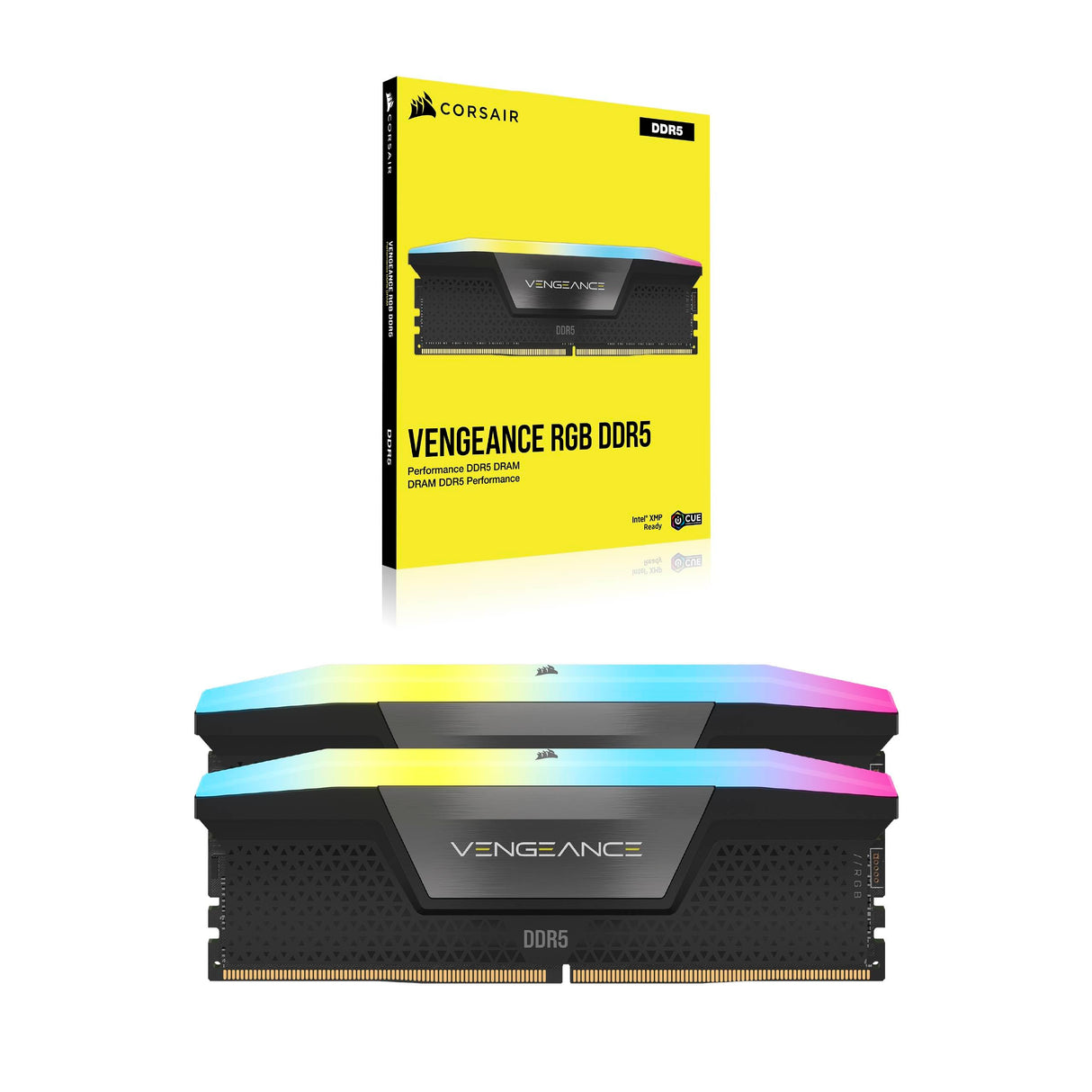 CORSAIR Vengeance RGB DDR5 RAM 48GB (2x24GB) 6000MHz CL36 Intel XMP Compatible iCUE Memoria para Ordenadores - Negro (CMH48GX5M2E6000C36)