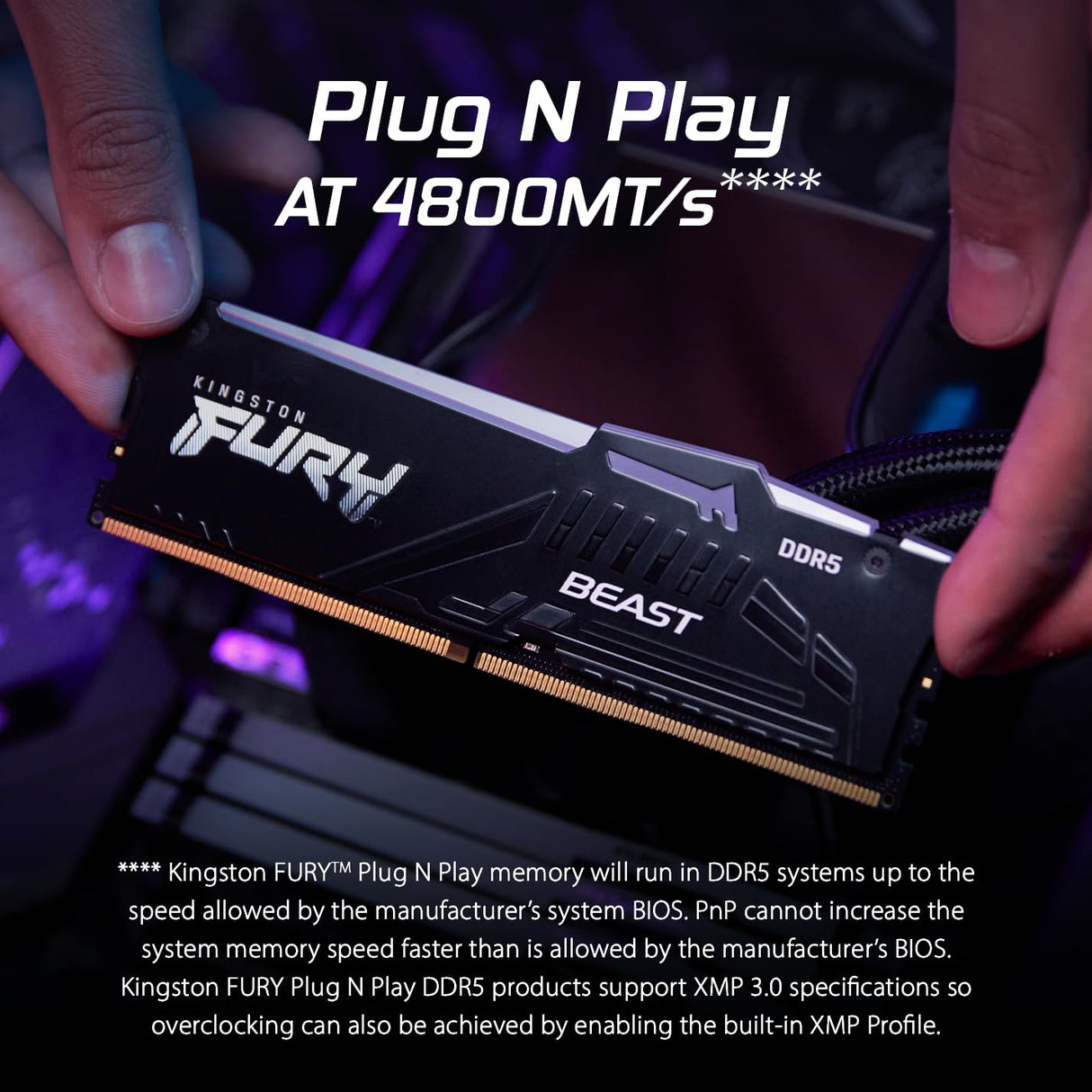 Kingston FURY Beast Negro RGB EXPO 16GB 6000MT/s DDR5 CL30 DIMM Memoria gamer para Ordenadores de sobremesa Kit de 2 - KF560C30BBEAK2-16